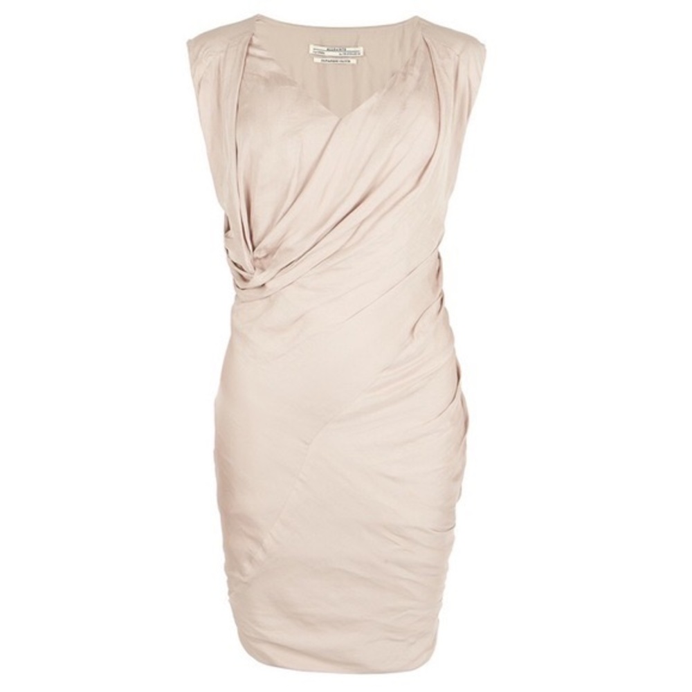 ALL SAINTS Japanese Cloth silky ruched sleeveless dress